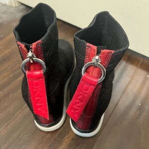 DKNY Kids Black and Red Boots